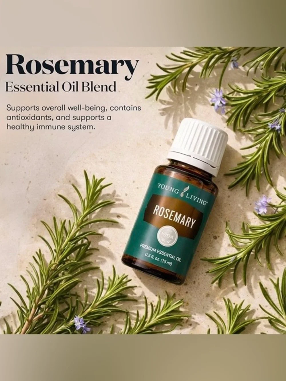 Young Living Rosemary Essential Oil 15 ml- BRAND NEW UNOPENED SEALED